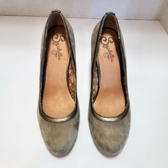 NEW Seychelles Suede Tokyo Platform Pump Heels in Taupe - Size 8 - Picture 7 of 16